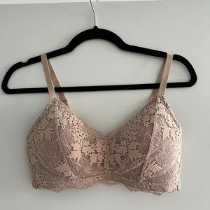 ThirdLove All Day Lace Wireless Bra Taupe Size Large NEW